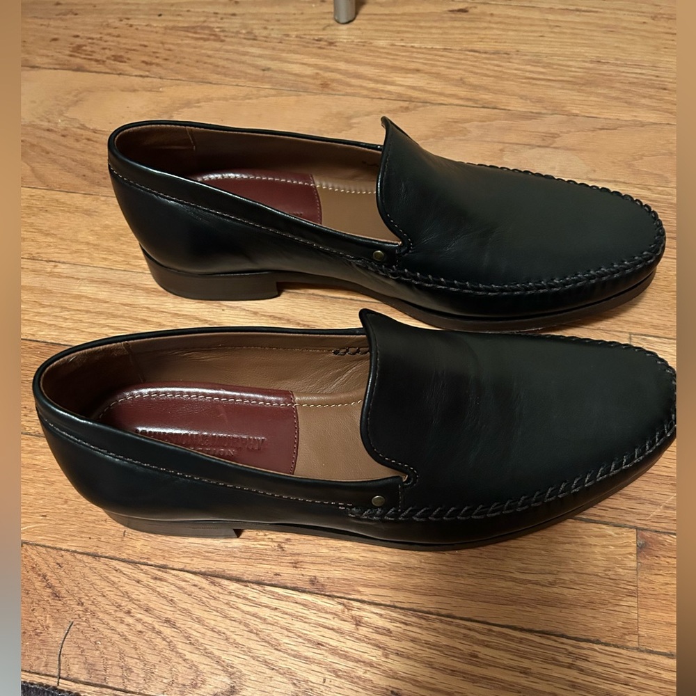 Black Leather Men's Loafers
